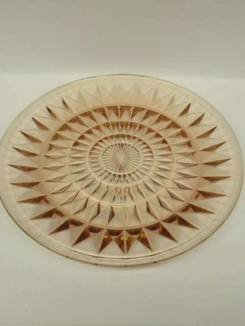 Jeannette Depression Glass Pink WINDSOR, aka DIAMOND, 9 Inch Dinner Plate